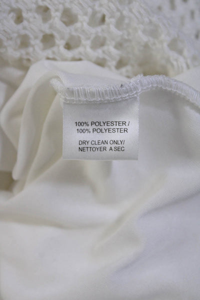 Trina Trina Turk Women's Sleeveless Crew Neck Layered Crochet Tank Dress White S