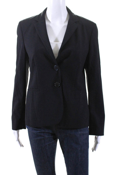 Zanella Women's Long Sleeve Collared Two Button Blazer Jacket Black Size 6