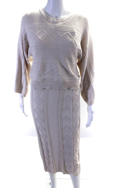 Current Air Womens Textured Knit Overlay Midi Sweater Dress Beige Size S