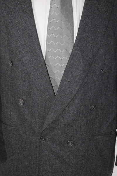Ermenegildo Zegna Mens Gray Wool Double Breasted Long Sleeve Peacoat Size 44