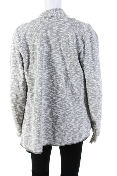 Bobeau Women's Cotton Blend Long Sleeve Open Front Cardigan Sweater Gray Size M
