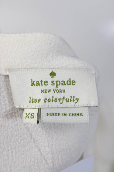 Kate Spade New York Women's Short Sleeve Crewneck Peplum Blouse White Size XS