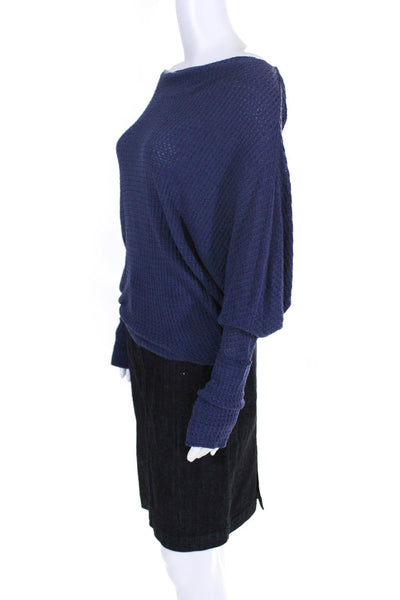 J Crew Free People Womens Cotton Denim Pencil Skirt Sweater Blue Size 4 M Lot 2