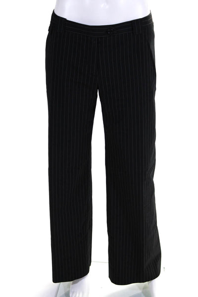 Weekend MaxMara Mens Pinstripe Flat Front Straight leg Dress Pants Black Size 16