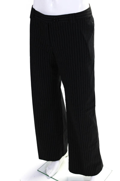 Weekend MaxMara Mens Pinstripe Flat Front Straight leg Dress Pants Black Size 16