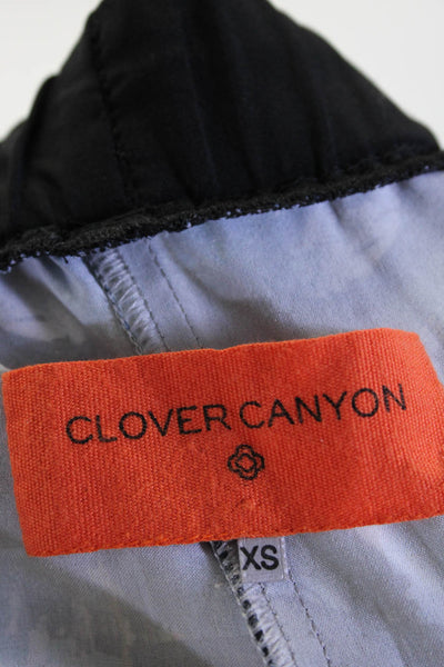 Clover Canyon Womens Graphic Print Drawstring Straight Pants Blue Black Size XS