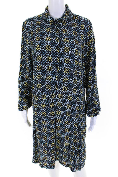 Cotelac Womens Geometric Print Long Sleeves Dress Multi Colored Size 4