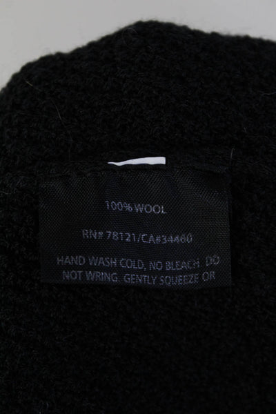 Eileen Fisher Petites Womens Wool Long Sleeve Cardigan Sweater Black Size PP