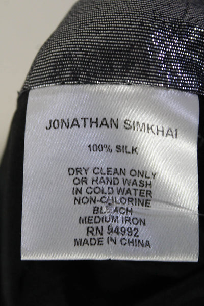 Jonathan Simkhai Barneys New York Womens Silk Drawstring Pants Black Size Small