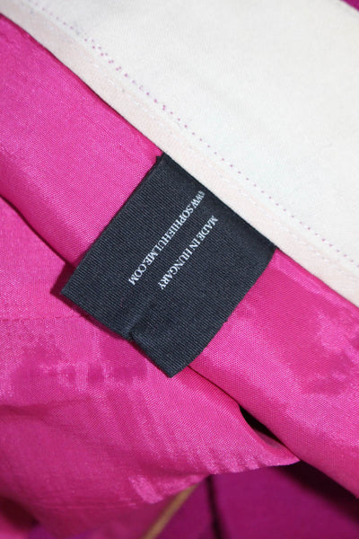 Sophie Hulme Womens Solid Pink High Rise Pleated Straight Leg Pants Size M
