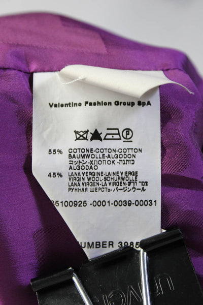 Missoni Womens Black Textured Cotton Wool Collar Long Sleeve Coat Jacket Size 6