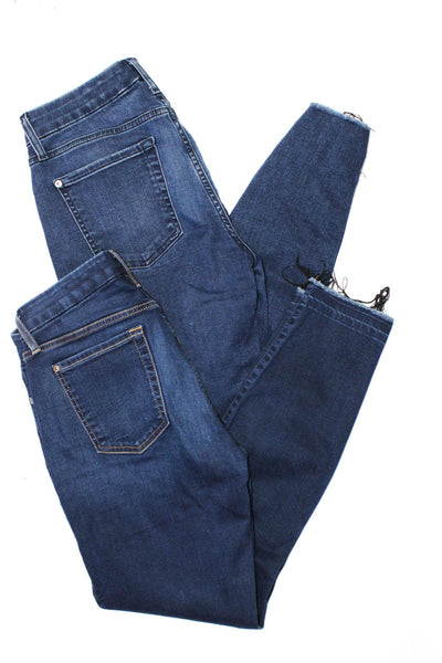7 For All Mankind Women's Mid Rise Skinny Jeans Blue Size 27 Lot 2