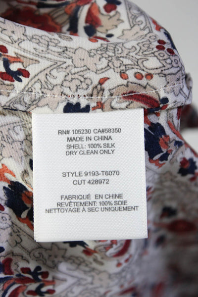 Joie Vince Women's Silk Floral Print Blouses Red Black Size XS Lot 2