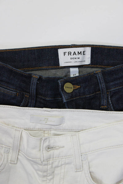 Frame Denim Women's High Rise Denim Jeans Blue White Size 26 27 Lot 2