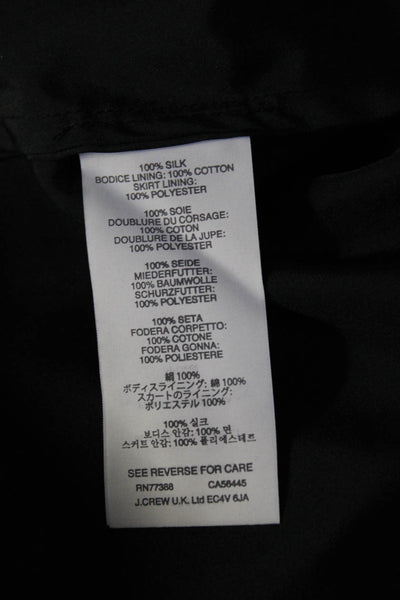 J Crew Womens Silk Pleated Texture Back Zipped Sleeveless Maxi Gown Black Size 4