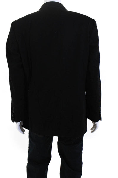 Oscar de la Renta Mens Notch Lapel Faux Outer Pocket Blazer Jacket Black Size 46