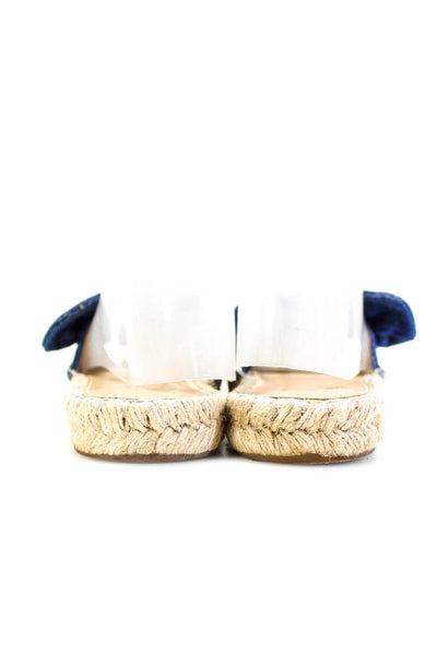 MARC FISHER LTD Womens Denim Espadrille Slide On Sandals Blue Size 8