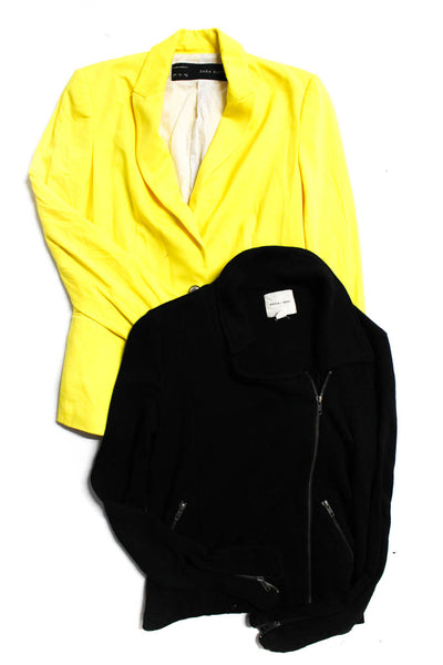 Silence And Noise Zara Basic Womens Jackets Blazer Black Yellow Size S Lot 2