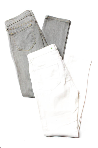 J Brand Womens Cotton Low-Rise Skinny Leg Denim Jeans White Gray Size 27 Lot 2