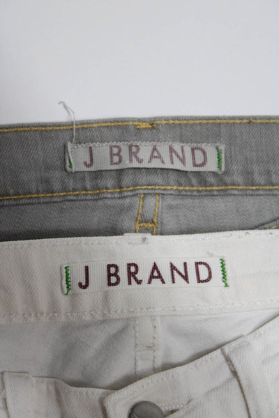 J Brand Womens Cotton Low-Rise Skinny Leg Denim Jeans White Gray Size 27 Lot 2