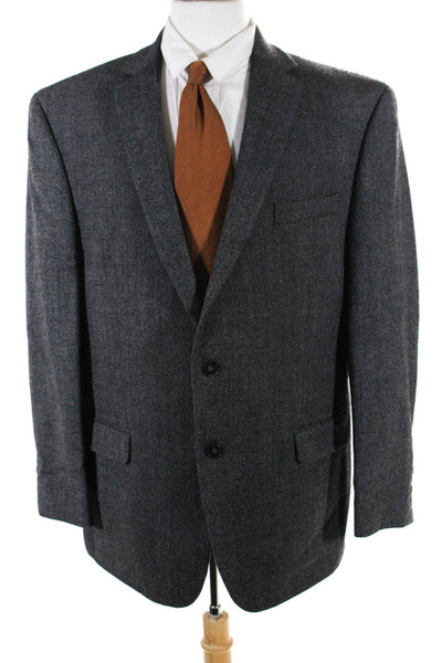 Calvin Klein Womens 100% Wool lapel Two Button Blazer Suit Jacket Gray Size 46R
