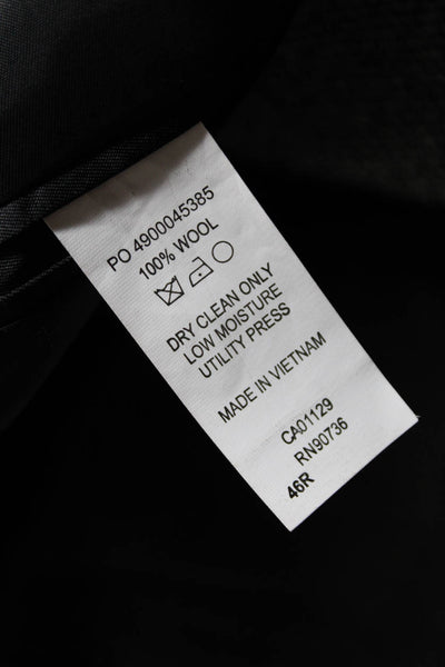 Calvin Klein Womens 100% Wool lapel Two Button Blazer Suit Jacket Gray Size 46R