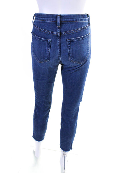 L'Agence Womens High Waist Distressed Slim Skinny Jeans Pants Blue Size 26