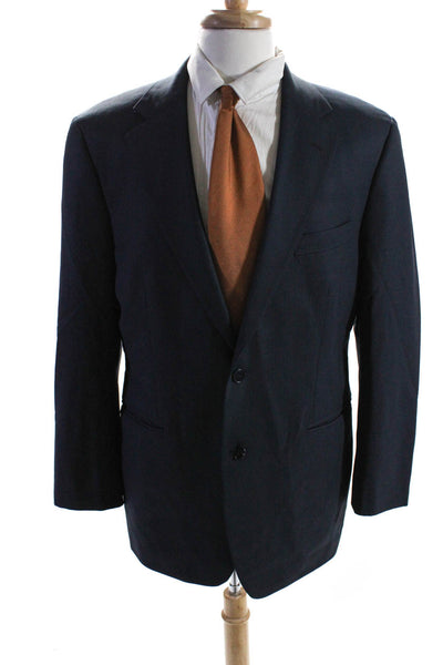 346 Brooks Brothers Mens Pinstripe Two Button Blazer Jacket Navy Blue Size 41R