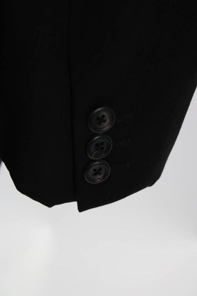 Valentino Boutique Mens Lapel Three Button Blazer Suit Jacket Black Size 50