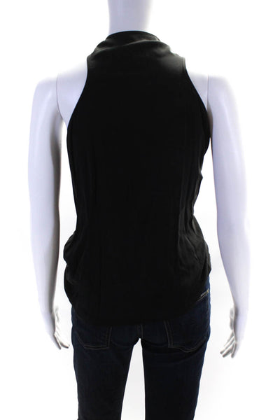 Madison Marcus Womens Black Silk Beaded Scoop Neck Sleeveless Blouse Top Size M