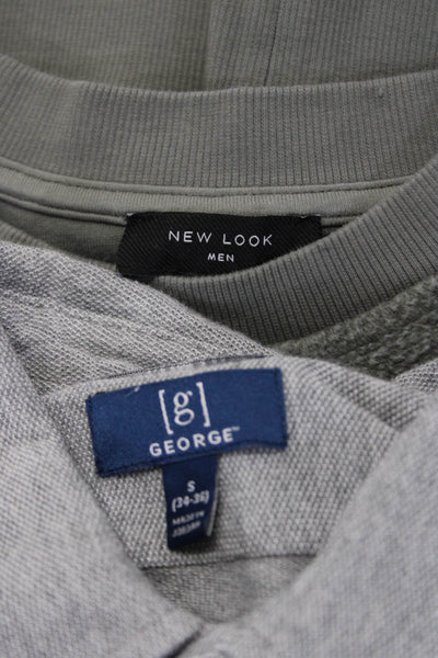 George Men's Button Down Shirt Crewneck Sweater Gray Green Size S M Lot 2