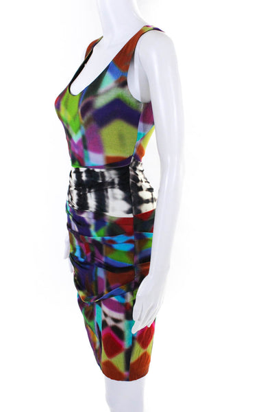 Nicole Miller  Women's Sleeveless Abstract Cut Out Mini Dress Multicolor Size 4
