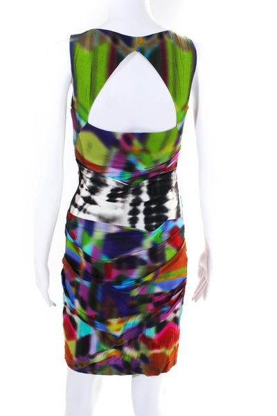 Nicole Miller  Women's Sleeveless Abstract Cut Out Mini Dress Multicolor Size 4