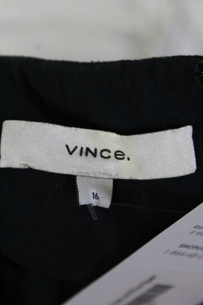 Vince Womens Linen Sleeveless Zip Up Romper One Piece Navy Blue Size 16