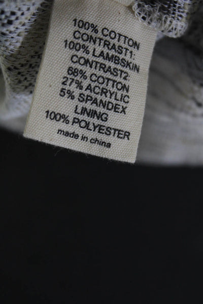 L'Agence Womens Cotton Patchwork Textured Striped Zip Sheath Dress Black Size 2