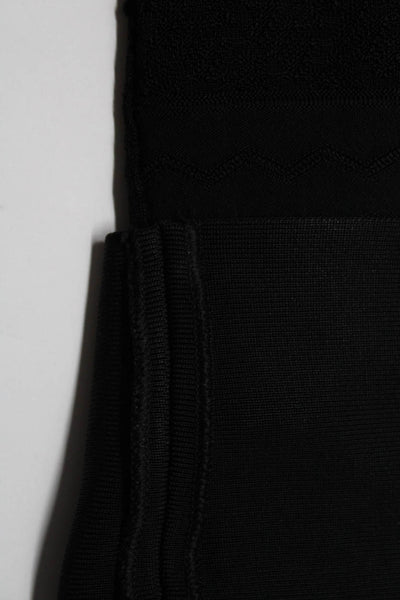 Herve Leger Women's Zip Up Low Rise Lace Maxi Skirt Black Size S