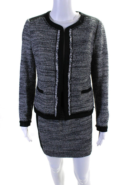 Comptoir Des Cotonniers Womens Hook Front Skirt Suit Gray Black Size XS Small