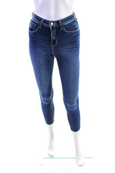 L'Agence Womens Mid Rise Non Distressed Medium Wash Skinny Jeans Blue Size 24