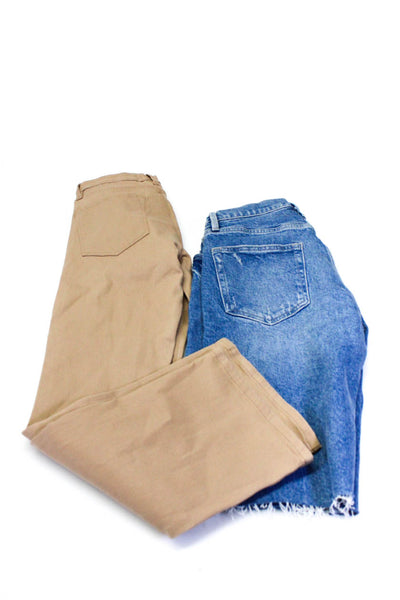 Frame Womens Cropped Mini Boot Cut Jeans Beige Blue Size 26 27 Lot 2
