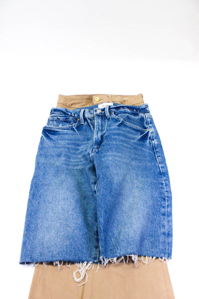 Frame Womens Cropped Mini Boot Cut Jeans Beige Blue Size 26 27 Lot 2