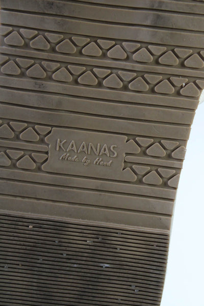 Kaanas Womens Bowtie Slides Sandals Beige Size 8