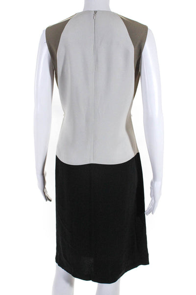 Francisco Costa for Calvin Klein Womens Taupe Color Block Shift Dress Size 6