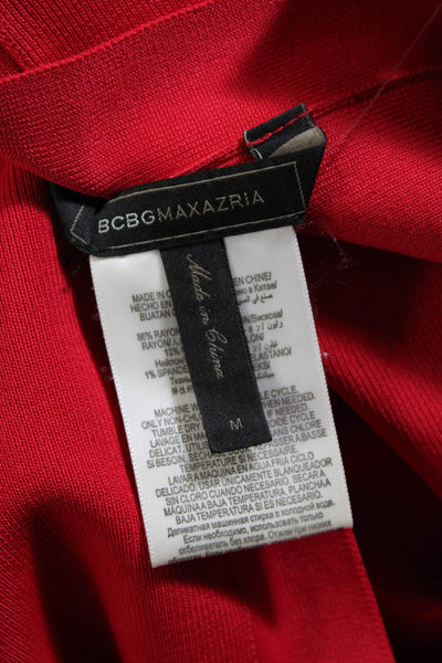 BCBGMAXAZRIA Womens Bright Red Pull On Knee Length Unlined Circle Skirt Size M