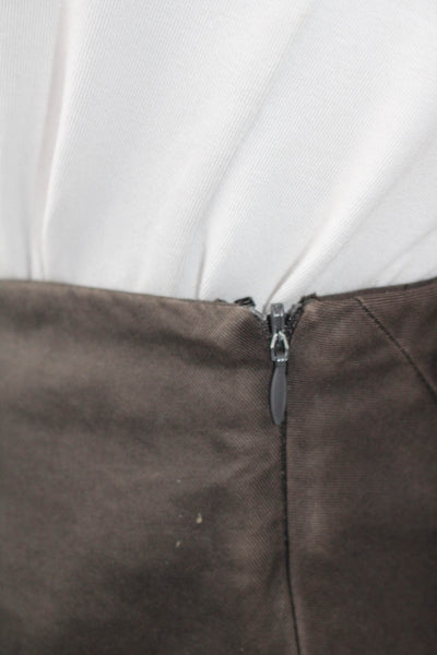 Marni Womens Side Zip Knee Length Pocket Pencil Skirt Dark Brown Size IT 44