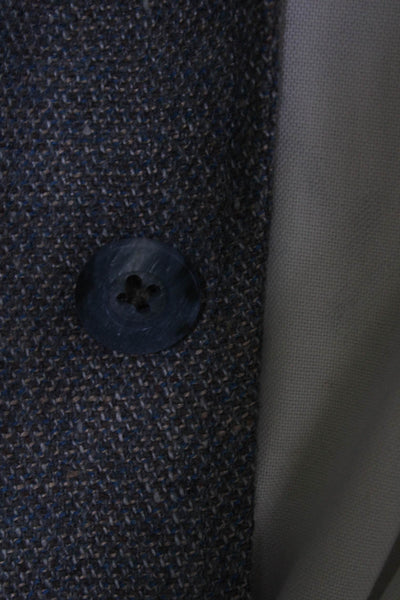 Hart Schaffner Marx Mens Tweed Notch Collar Suit Jacket Blazer Gray Size 44