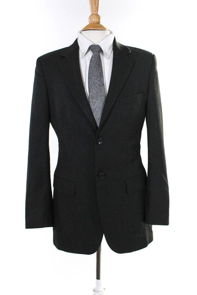 Hugo Hugo Boss Mens Notch Collar Flap Pockets Suit Jacket Blazer Black Size 46