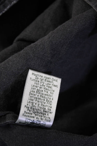 Current/Elliot Women's Cotton Button Down Distressed Overshirt Black Size 2