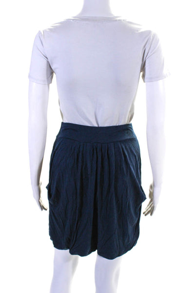 CO OP Barneys New York Womens Pleated Draped Elastic Waist Skirt Navy Size S