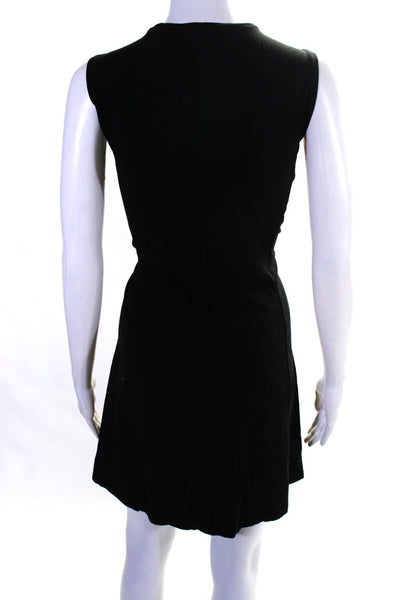 ATM Women's Cotton Sleeveless Crew Neck Tank Dress Black Size M