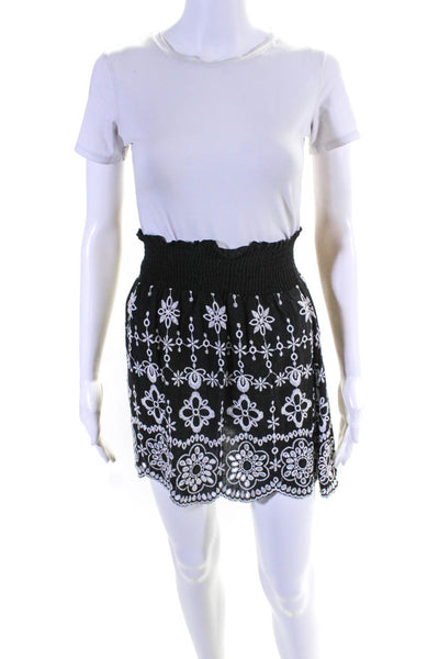 Parker Women's Low Rise Stretchy Floral Mini Skirt Black Size S